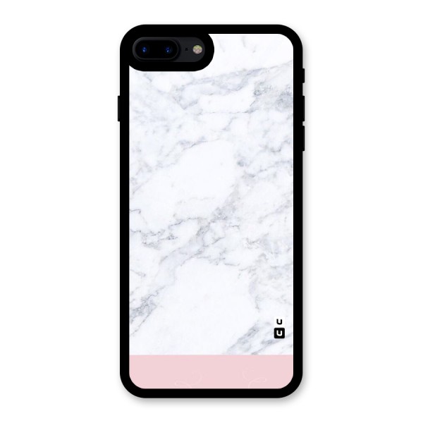 Pink White Merge Marble Glass Back Case for iPhone 7 Plus
