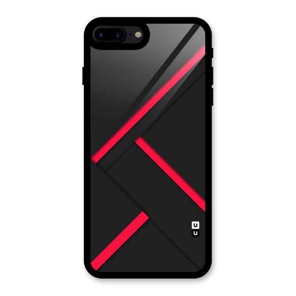 Red Disort Stripes Glass Back Case for iPhone 7 Plus
