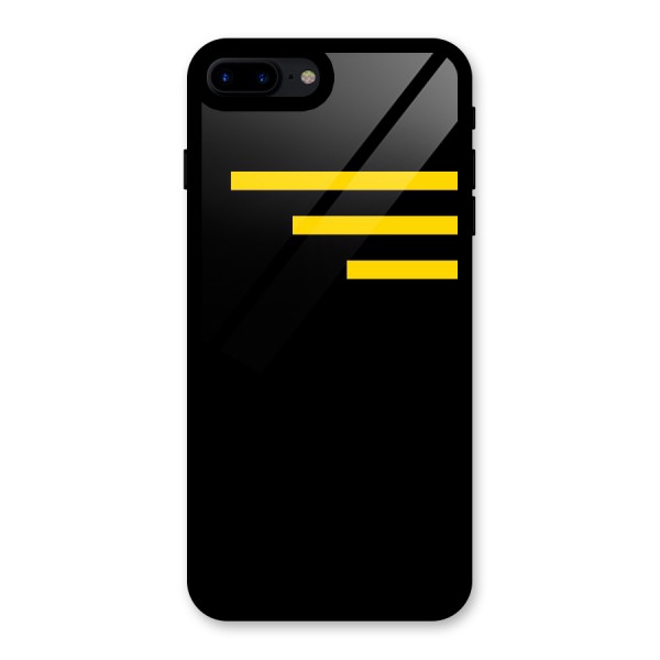 Sports Yellow Stripes Glass Back Case for iPhone 7 Plus