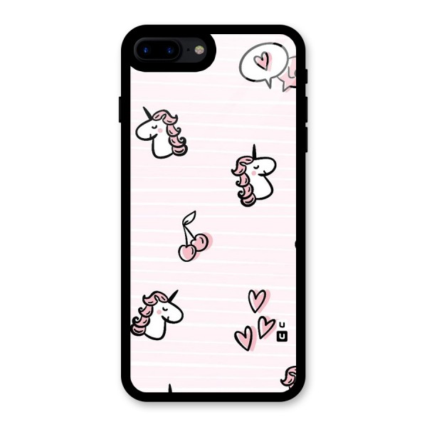 Strawberries And Unicorns Glass Back Case for iPhone 7 Plus