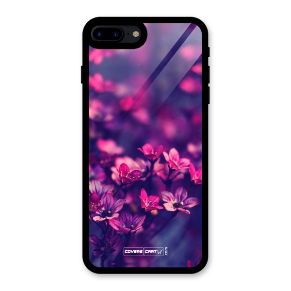 Violet Floral Glass Back Case for iPhone 7 Plus
