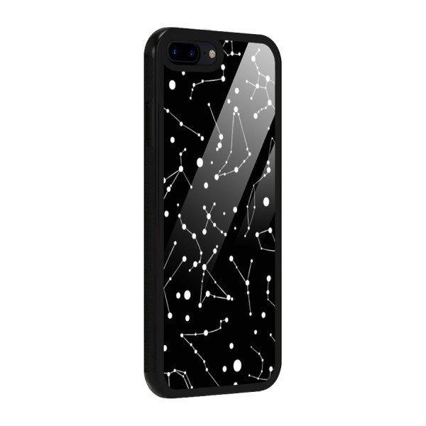 Black Constellation Pattern Glass Back Case for iPhone 7 Plus