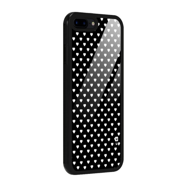 Classy Hearty Polka Glass Back Case for iPhone 7 Plus