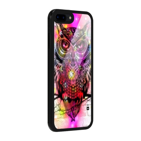 Colourful Owl Glass Back Case for iPhone 7 Plus