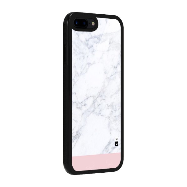 Pink White Merge Marble Glass Back Case for iPhone 7 Plus