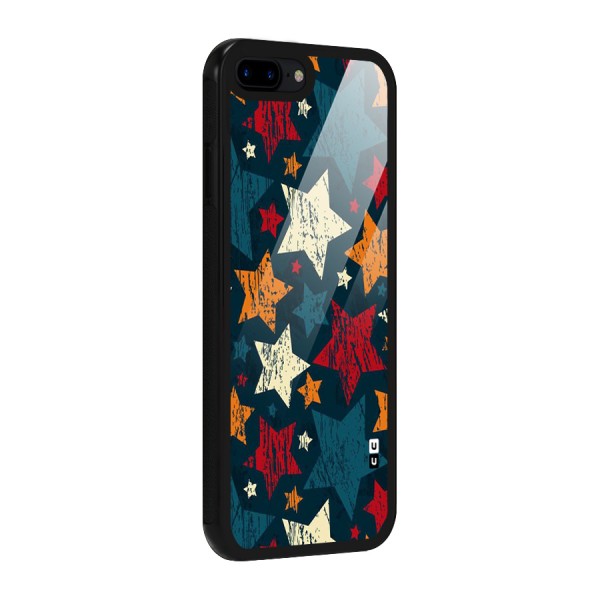 Rugged Star Design Glass Back Case for iPhone 7 Plus