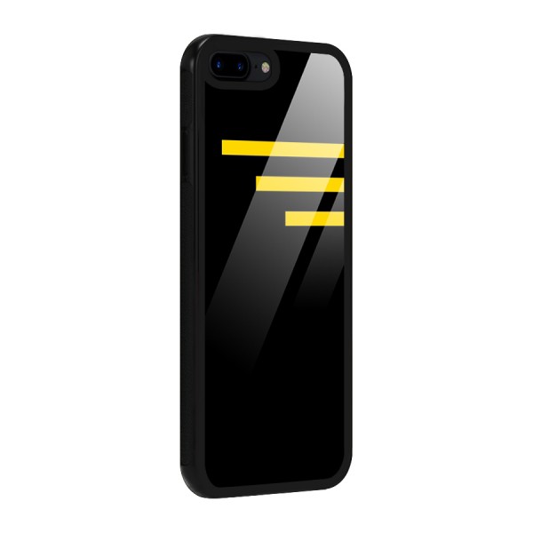 Sports Yellow Stripes Glass Back Case for iPhone 7 Plus