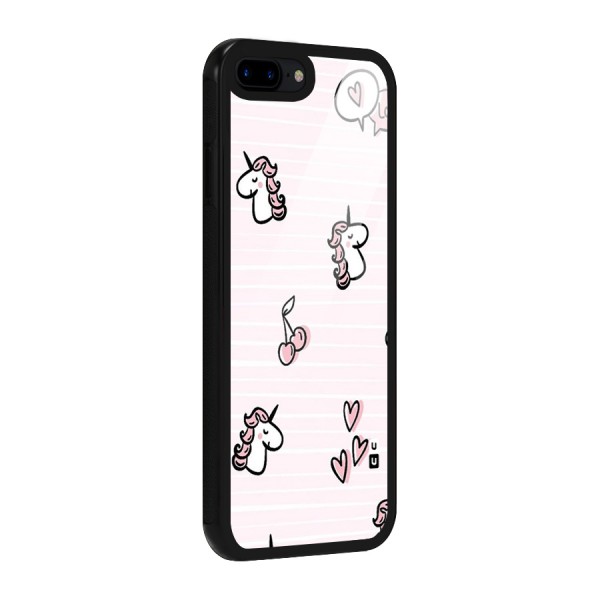 Strawberries And Unicorns Glass Back Case for iPhone 7 Plus