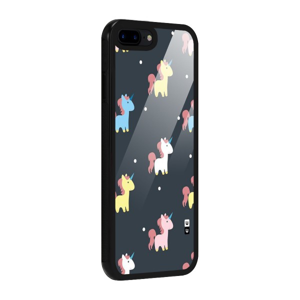 Unicorn Pattern Glass Back Case for iPhone 7 Plus