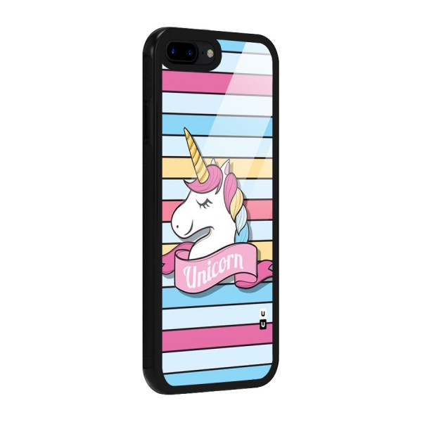 Unicorn Stripes Glass Back Case for iPhone 7 Plus
