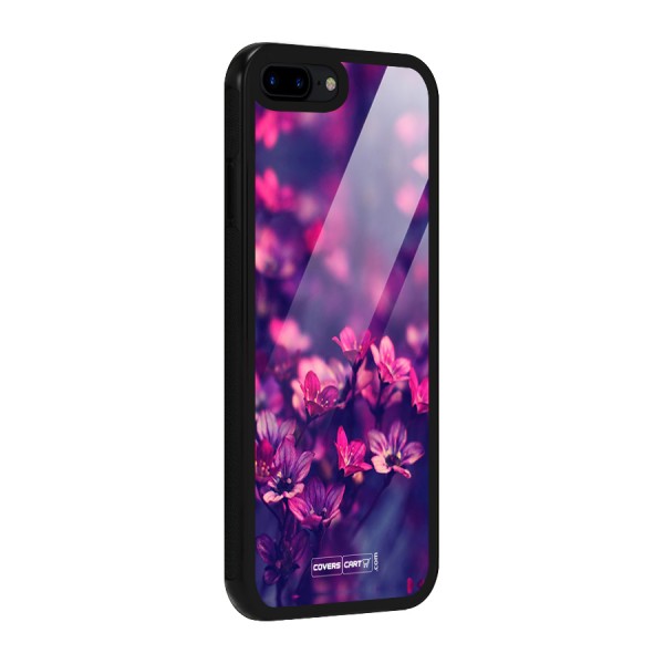 Violet Floral Glass Back Case for iPhone 7 Plus