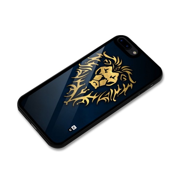 Beautiful Golden Lion Design Glass Back Case for iPhone 7 Plus