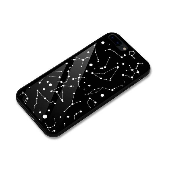 Black Constellation Pattern Glass Back Case for iPhone 7 Plus