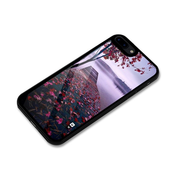Cherry Blossom Dock Glass Back Case for iPhone 7 Plus