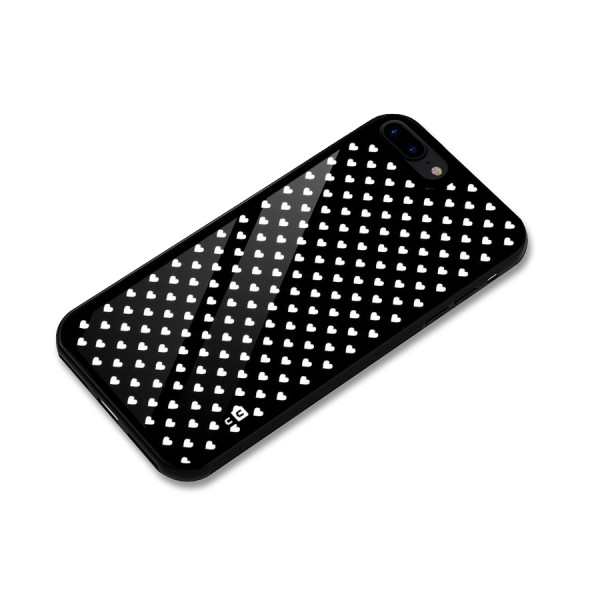Classy Hearty Polka Glass Back Case for iPhone 7 Plus