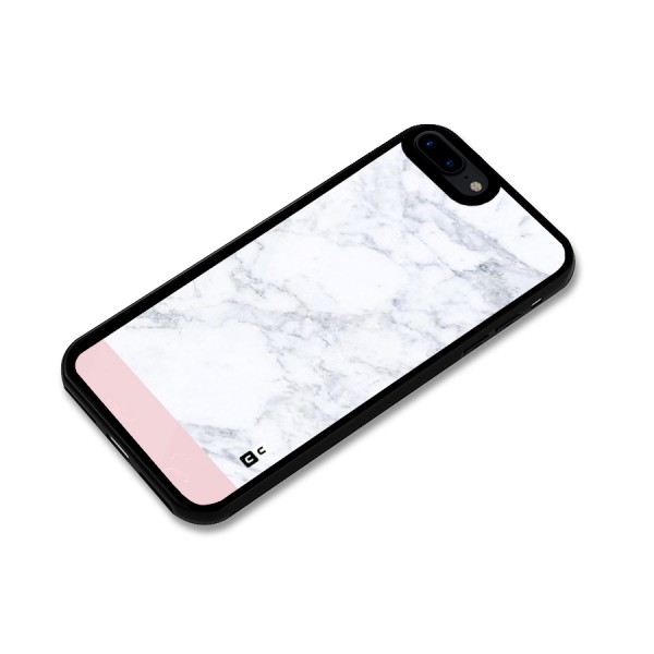 Pink White Merge Marble Glass Back Case for iPhone 7 Plus