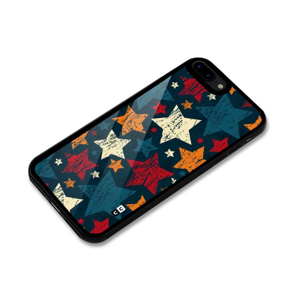 Rugged Star Design Glass Back Case for iPhone 7 Plus