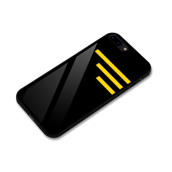 Sports Yellow Stripes Glass Back Case for iPhone 7 Plus