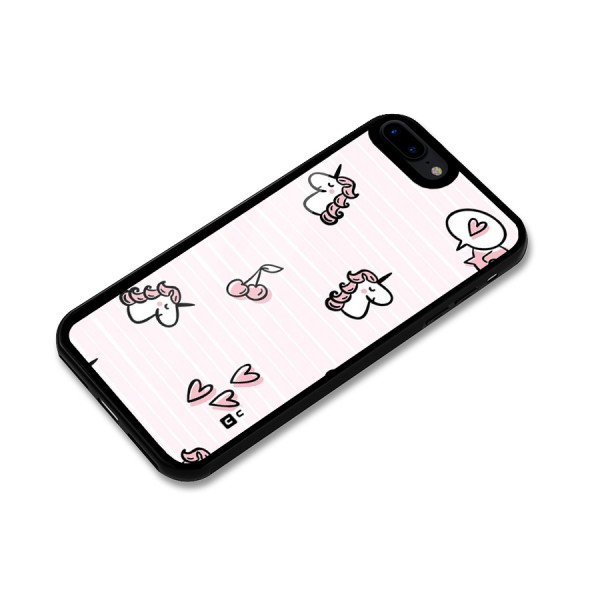 Strawberries And Unicorns Glass Back Case for iPhone 7 Plus