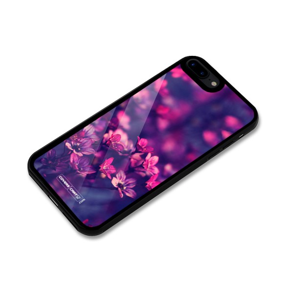 Violet Floral Glass Back Case for iPhone 7 Plus