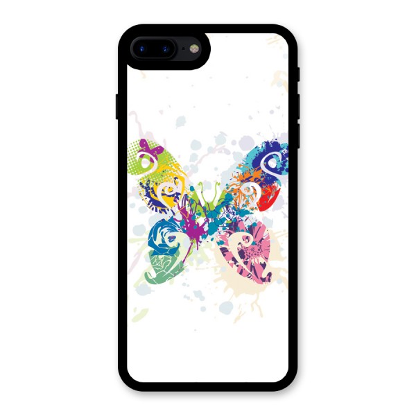 Abstract Butterfly Glass Back Case for iPhone 8 Plus