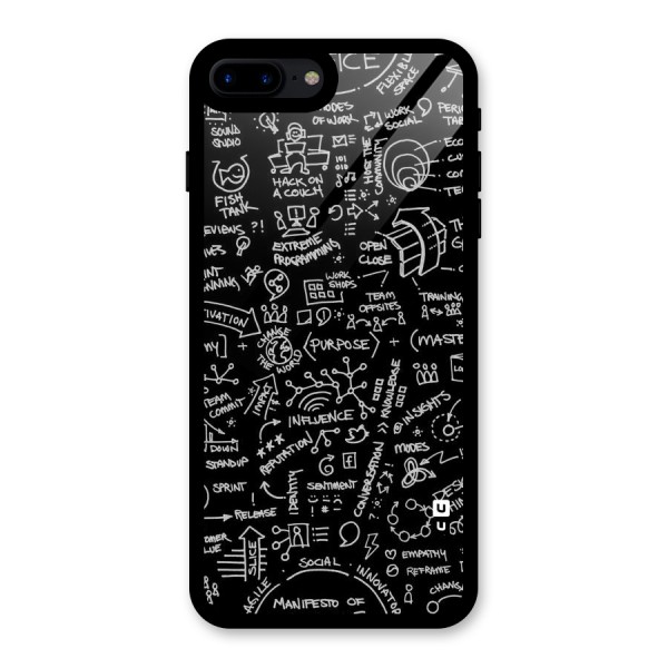 Anatomy Pattern Glass Back Case for iPhone 8 Plus