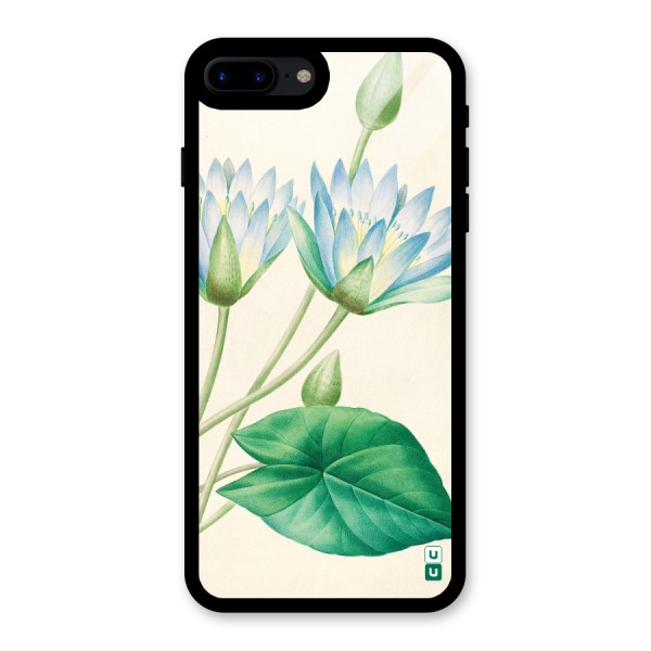 Blue Lotus Glass Back Case for iPhone 8 Plus