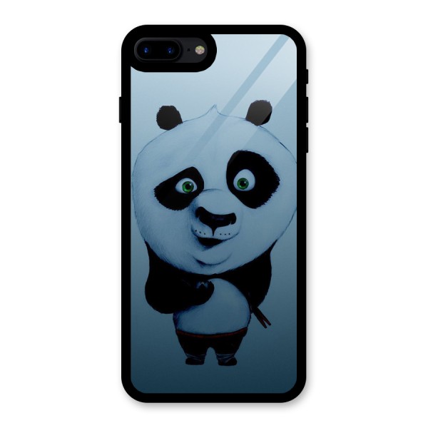Confused Cute Panda Glass Back Case for iPhone 8 Plus