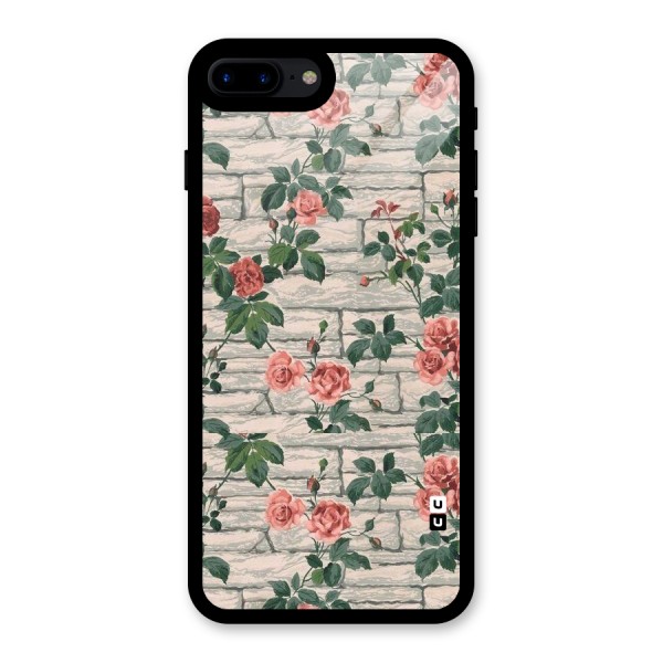 Floral Wall Design Glass Back Case for iPhone 8 Plus