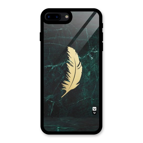 Golden Feather Glass Back Case for iPhone 8 Plus