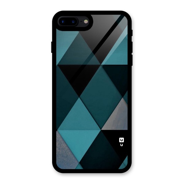 Green Black Shapes Glass Back Case for iPhone 8 Plus