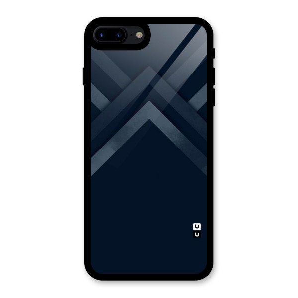 Navy Blue Arrow Glass Back Case for iPhone 8 Plus