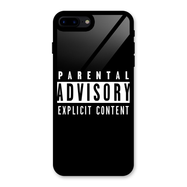 Parental Advisory Label Glass Back Case for iPhone 8 Plus