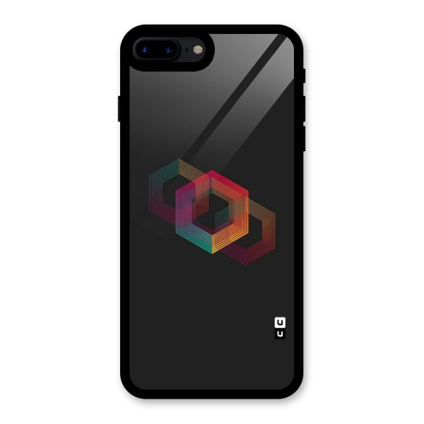 Tri-hexa Colours Glass Back Case for iPhone 8 Plus