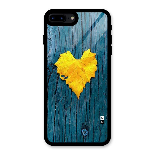 Yellow Leaf Glass Back Case for iPhone 8 Plus