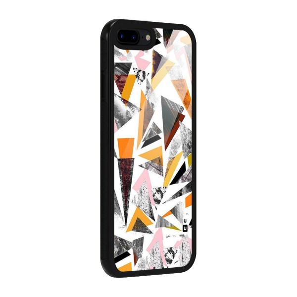 Abstract Sketchy Triangles Glass Back Case for iPhone 8 Plus