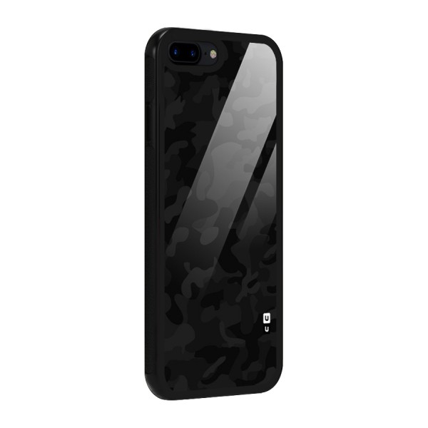 Black Camouflage Glass Back Case for iPhone 8 Plus