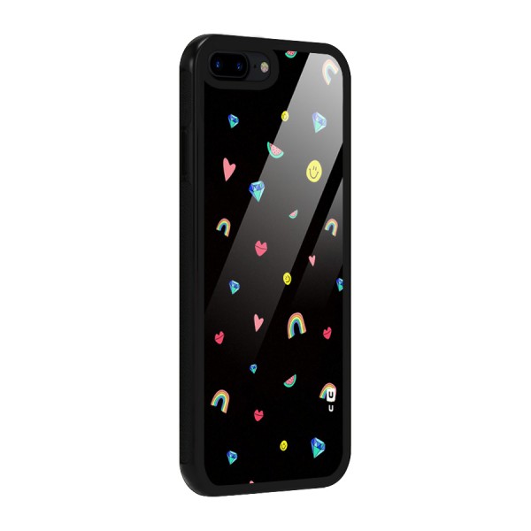 Cute Multicolor Shapes Glass Back Case for iPhone 8 Plus