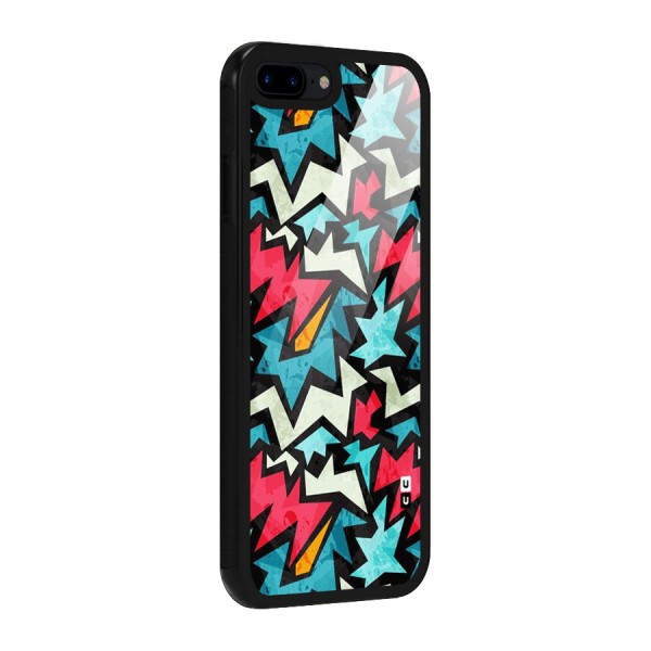 Electric Color Design Glass Back Case for iPhone 8 Plus