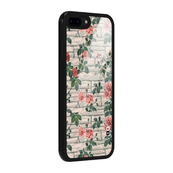 Floral Wall Design Glass Back Case for iPhone 8 Plus