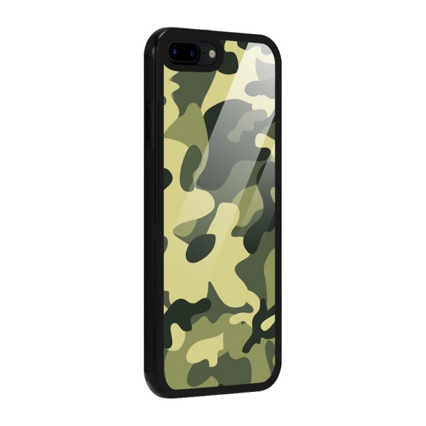 Green Military Pattern Glass Back Case for iPhone 8 Plus