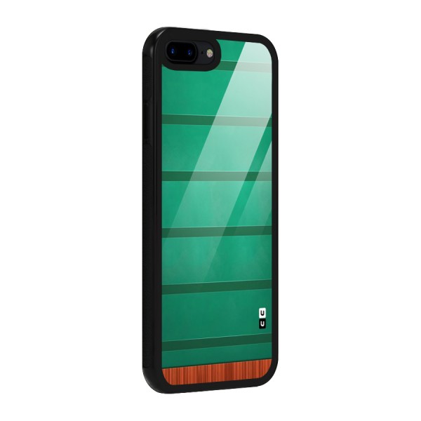 Green Wood Stripes Glass Back Case for iPhone 8 Plus