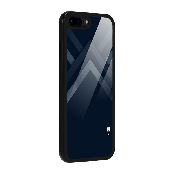 Navy Blue Arrow Glass Back Case for iPhone 8 Plus
