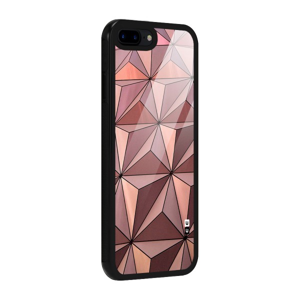 Rosegold Abstract Shapes Glass Back Case for iPhone 8 Plus