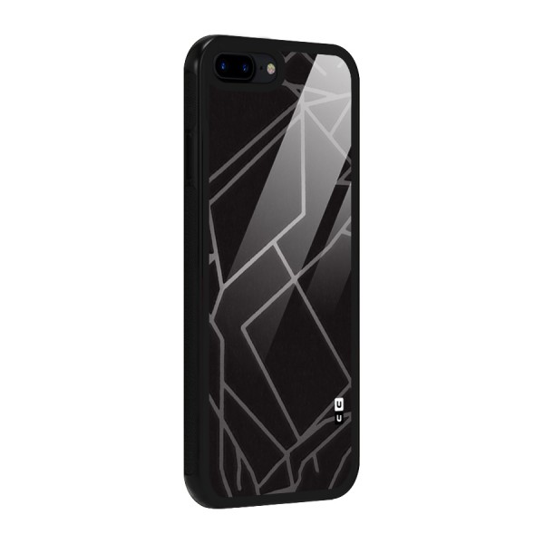 Silver Angle Design Glass Back Case for iPhone 8 Plus