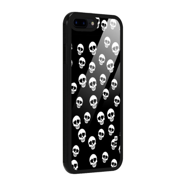 Skull Heart Glass Back Case for iPhone 8 Plus