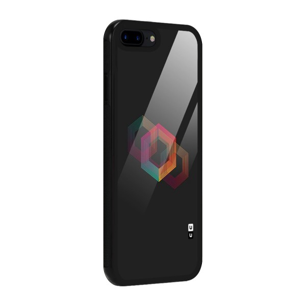 Tri-hexa Colours Glass Back Case for iPhone 8 Plus