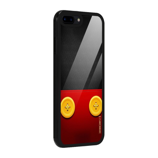 Yellow Button Glass Back Case for iPhone 8 Plus