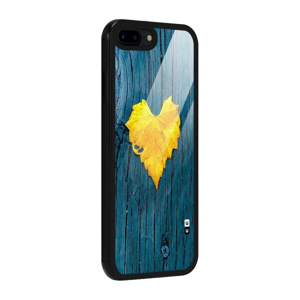 Yellow Leaf Glass Back Case for iPhone 8 Plus