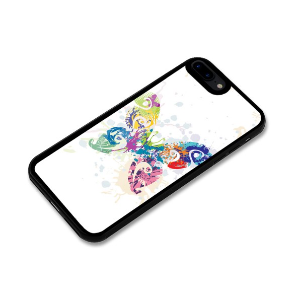 Abstract Butterfly Glass Back Case for iPhone 8 Plus
